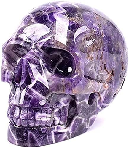 3"Natural Hand Carved Dream Amethyst Skull