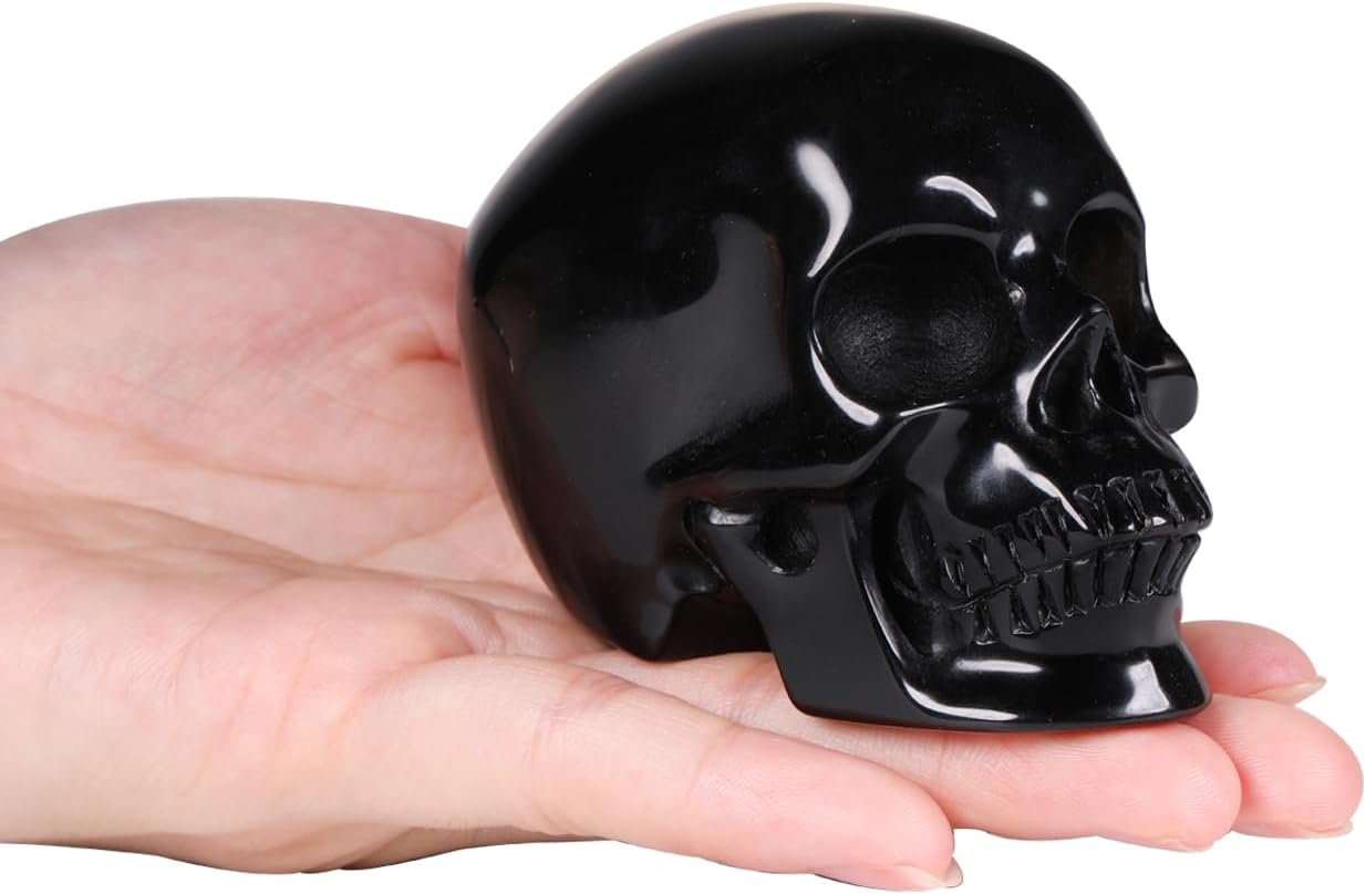 3" Black Obsidian Crystal Skull