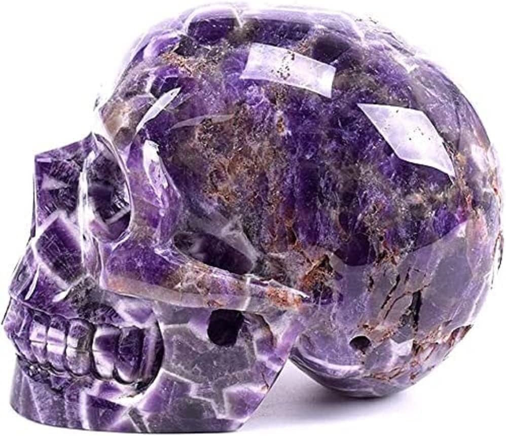 3"Natural Hand Carved Dream Amethyst Skull