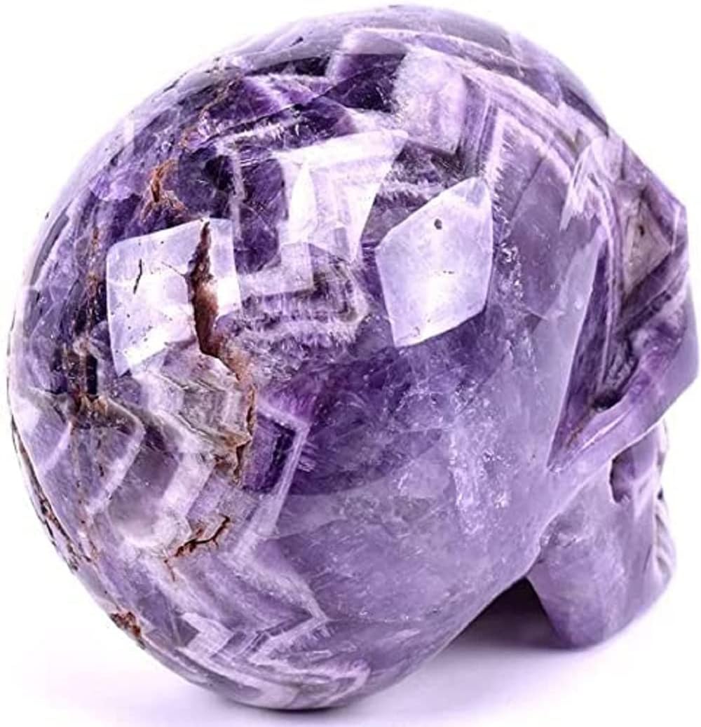 3"Natural Hand Carved Dream Amethyst Skull