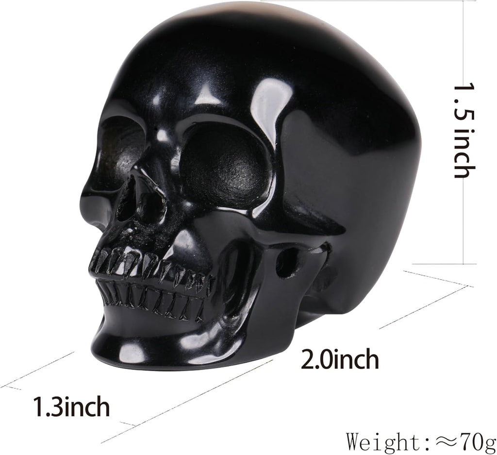 3" Black Obsidian Crystal Skull