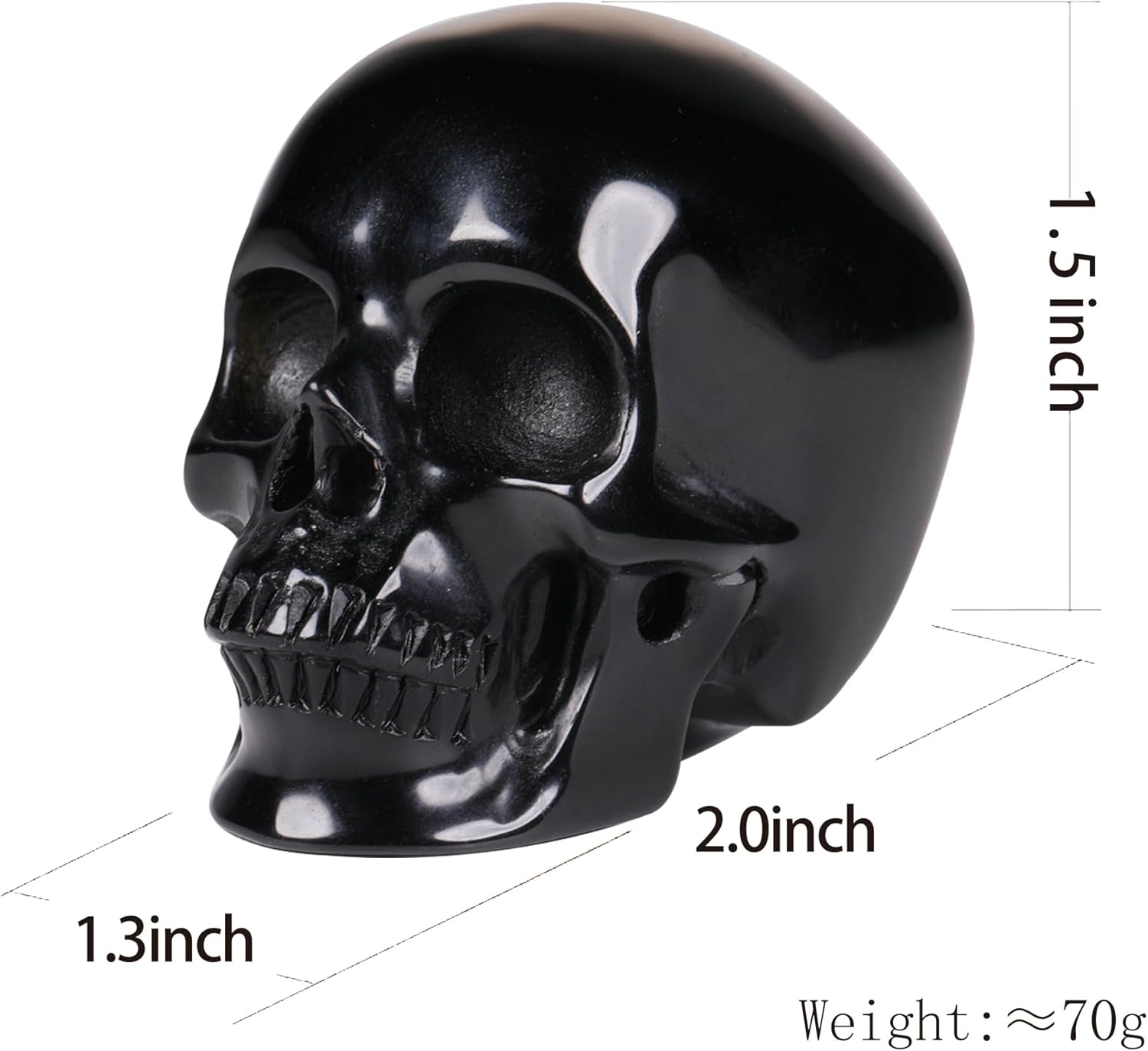 3" Black Obsidian Crystal Skull