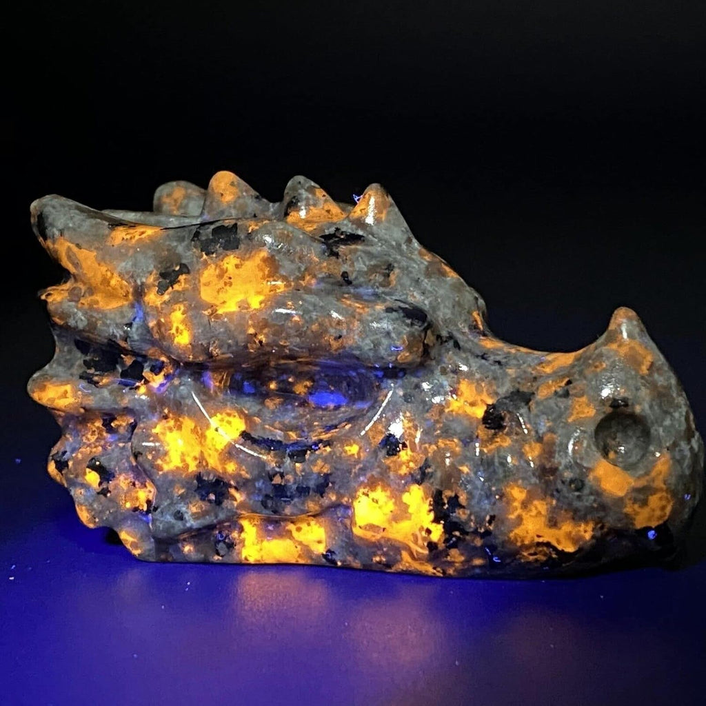 5" Natural Yooperite Hand Carved Dragon
