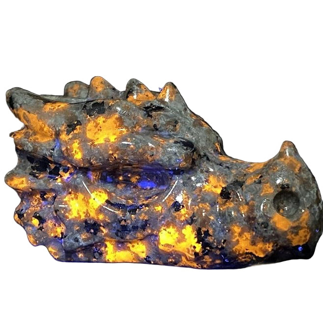 5" Natural Yooperite Hand Carved Dragon