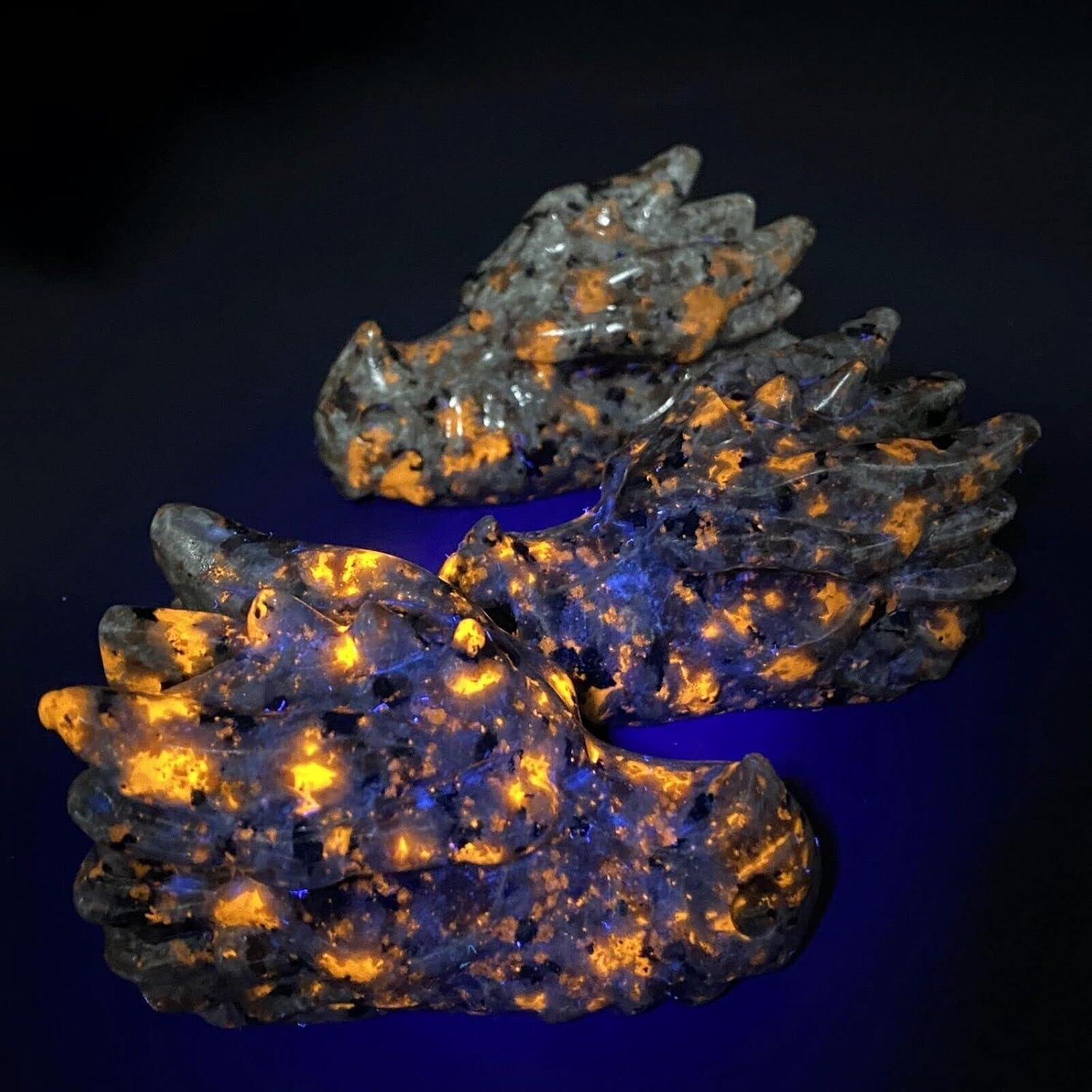 5" Natural Yooperite Hand Carved Dragon