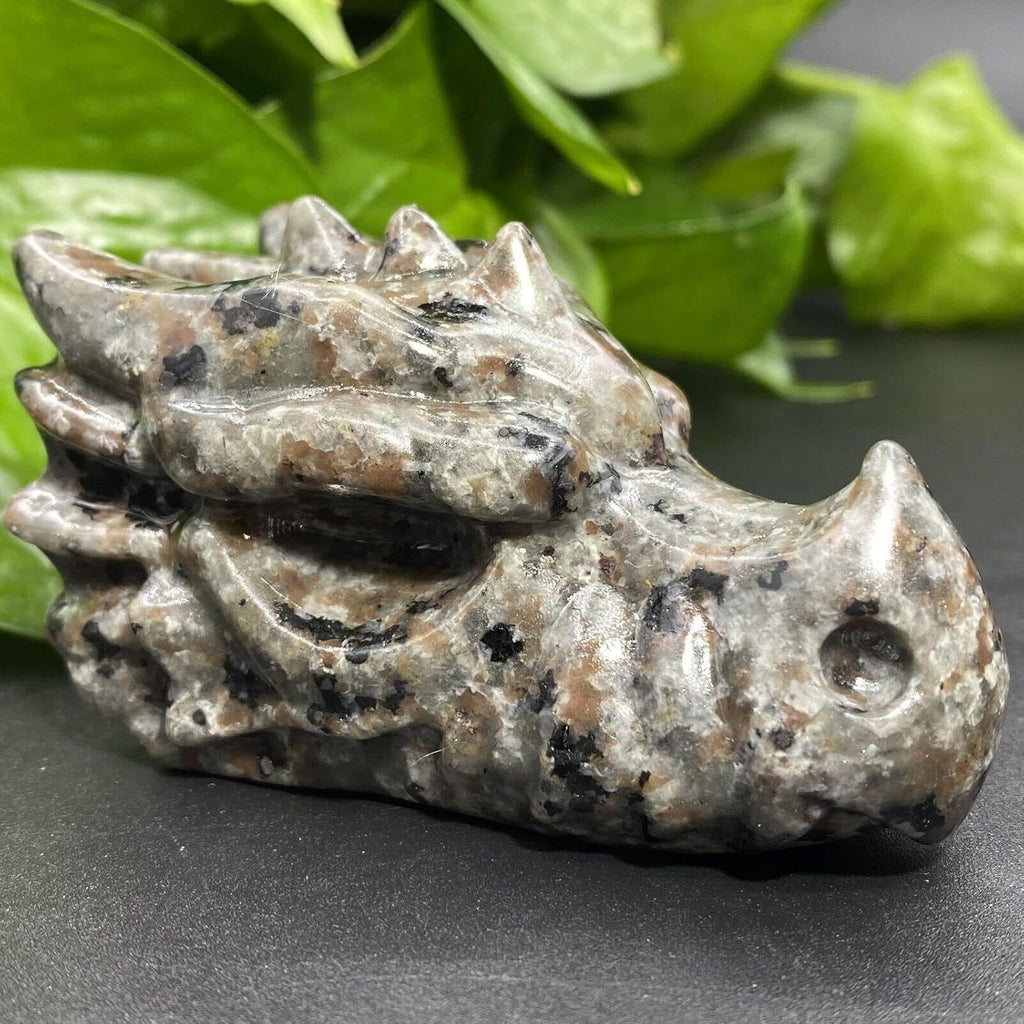 5" Natural Yooperite Hand Carved Dragon