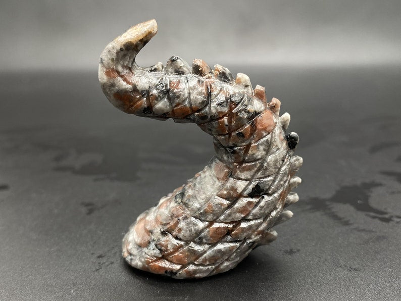 6" Natural 3-Piece Yooperlite Hand-Carved Dragon