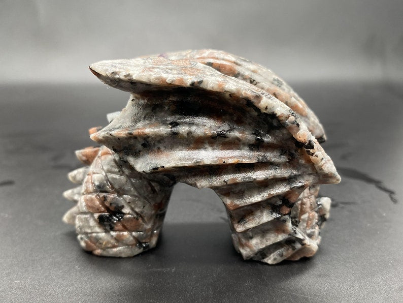 6" Natural 3-Piece Yooperlite Hand-Carved Dragon