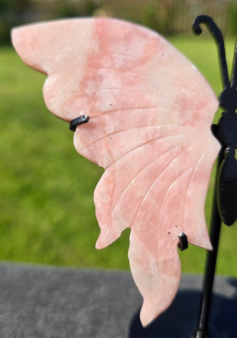 Pink Opal Crystal Butterfly Wings