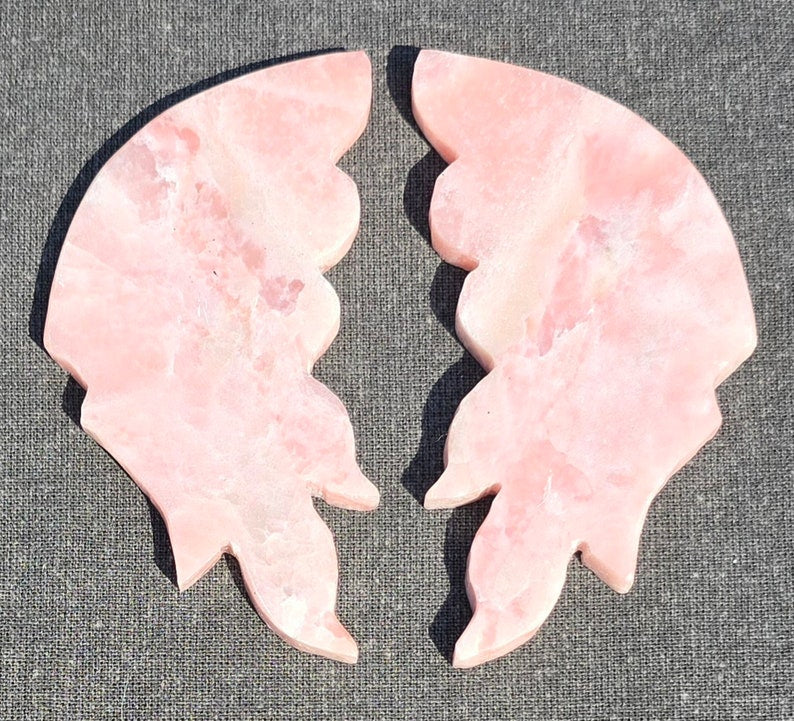 Pink Opal Crystal Butterfly Wings
