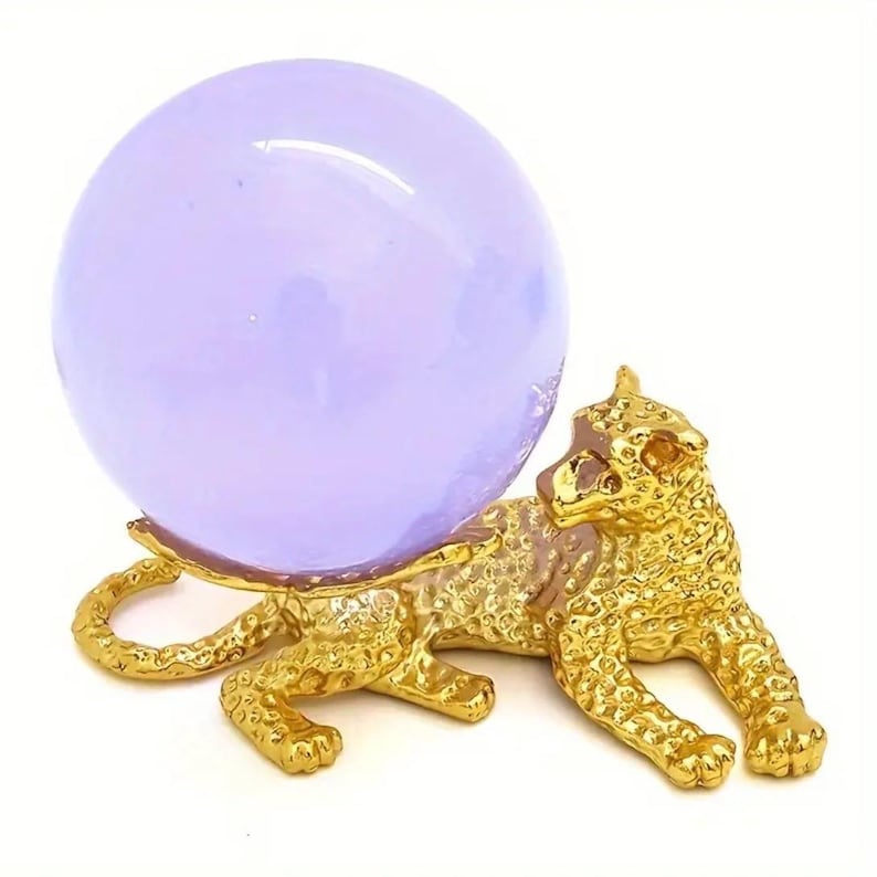 Leopard Butterfly Crystal Sphere Display Stand