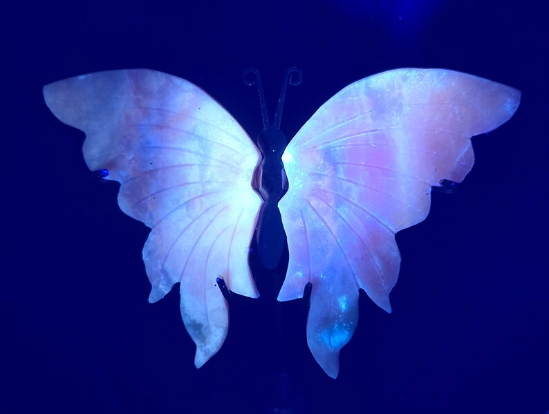 Pink Opal Crystal Butterfly Wings