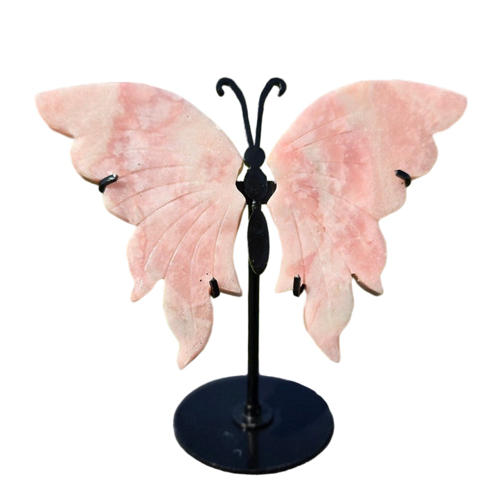 Pink Opal Crystal Butterfly Wings