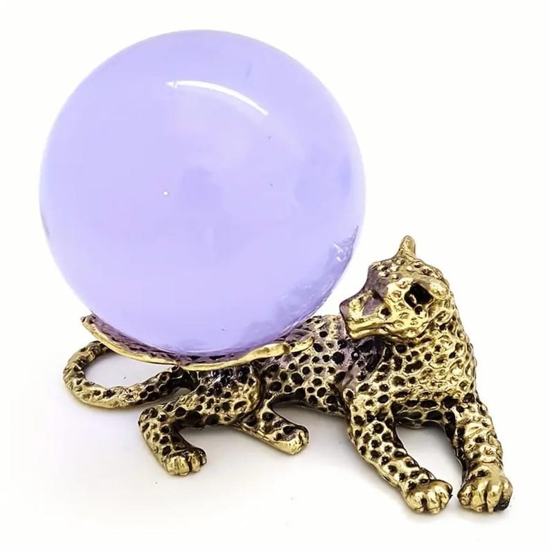 Leopard Butterfly Crystal Sphere Display Stand