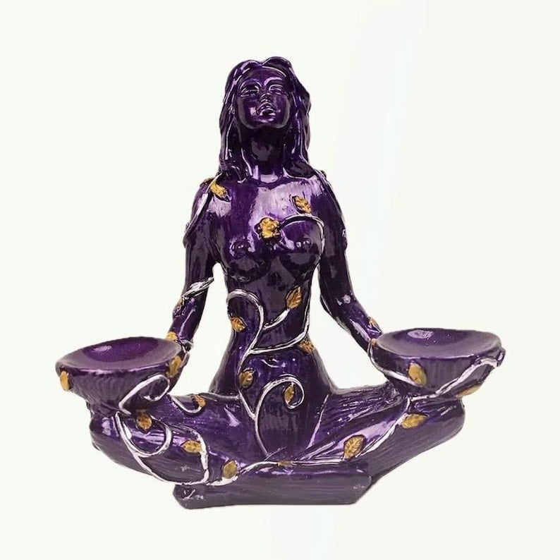 4.5" Purple Gaia Crystal Sphere Display Stand