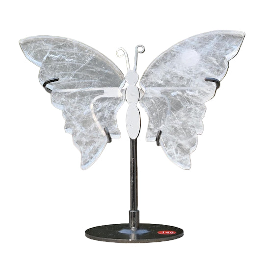 3.7'' Natural Hand Carved Clear Quartz Butterfly Wings