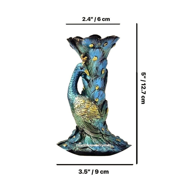 5" Peacock Crystal Sphere Holder