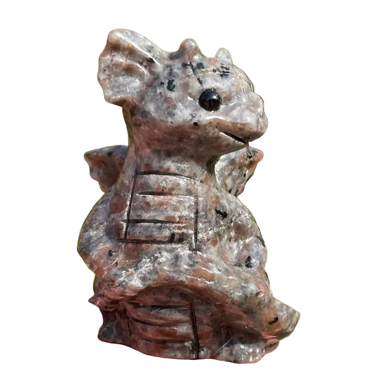 3" Hand-Carved Yooperlite Crystal Dragon