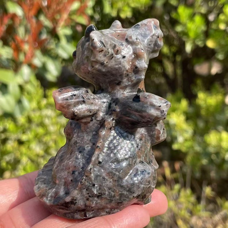3" Hand-Carved Yooperlite Crystal Dragon