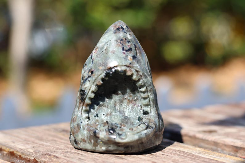 4" Natural Yooperlite Shark Sculpture