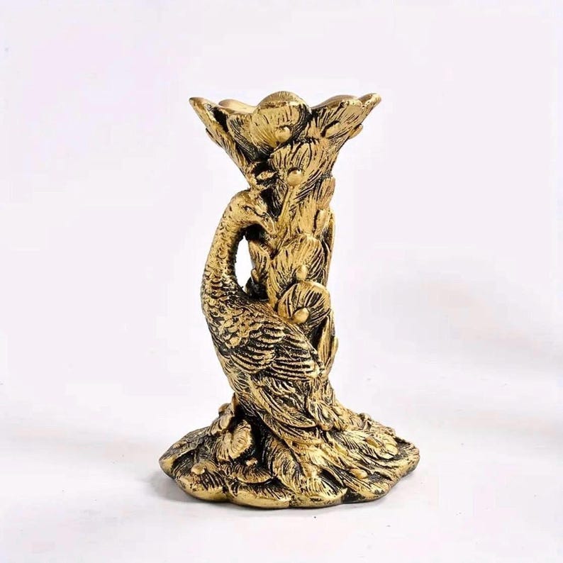 5" Peacock Crystal Sphere Holder