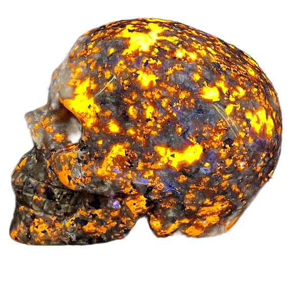 3'' Natural Hand Carved Yooperlite Skull