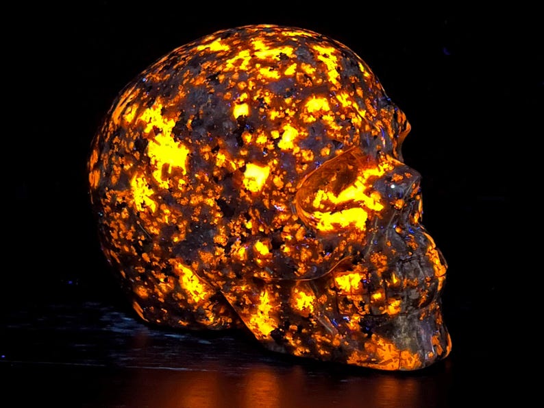 3'' Natural Hand Carved Yooperlite Skull