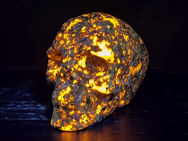 3'' Natural Hand Carved Yooperlite Skull