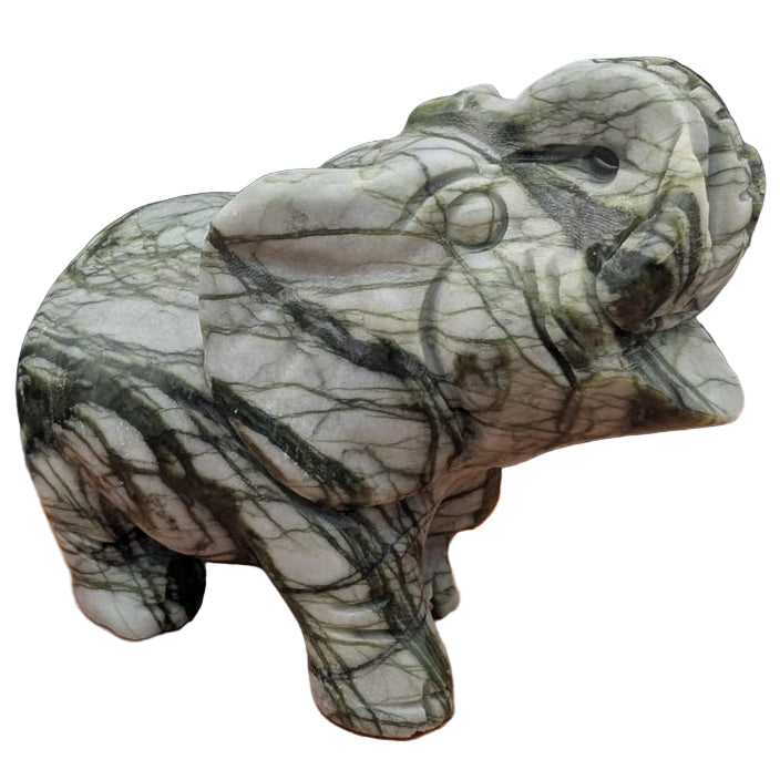 4.5" Nephrite jade elephant