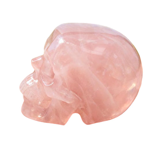 3" Hand Carved Rose Quartz Crystal Skull