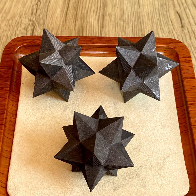 3" Hand Carved Shungite Merkaba Star EMF Protection Stone
